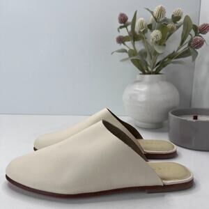 Nisolo Lima Slip On Leather Mule Casual Flat Bone Women's 6.5 Cushion Comfort
